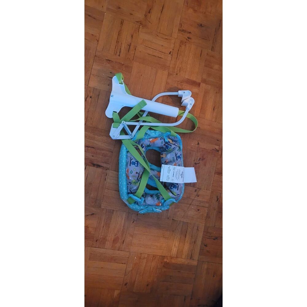 Evenflo Doorway Jumper Green Owls Baby Jumper Bouncer Hang Exerciser Shower Gift